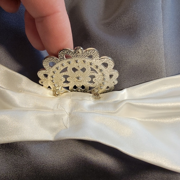 Alfred Angelo Slate Gray Prom Formal Night Gown Bell Dress See Measurements - Picture 7 of 16